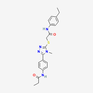 N-{4-[5-({2-[(4-ethylphenyl)amino]-2-oxoethyl}sulfanyl)-4-methyl-4H-1,2,4-triazol-3-yl]phenyl}propanamide