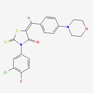 (5E)-3-(3-chloro-4-fluorophenyl)-5-[4-(morpholin-4-yl)benzylidene]-2-thioxo-1,3-thiazolidin-4-one