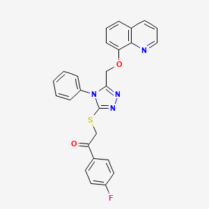 1-(4-fluorophenyl)-2-({4-phenyl-5-[(8-quinolinyloxy)methyl]-4H-1,2,4-triazol-3-yl}thio)ethanone