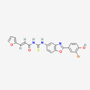 N-({[2-(3-bromo-4-hydroxyphenyl)-1,3-benzoxazol-5-yl]amino}carbonothioyl)-3-(2-furyl)acrylamide