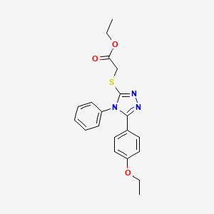 Ethyl 2-[[5-(4-ethoxyphenyl)-4-phenyl-1,2,4-triazol-3-yl]sulfanyl]acetate