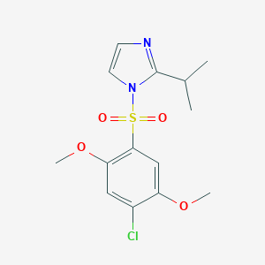 molecular formula C14H17ClN2O4S B362886 1-[(4-chloro-2,5-dimethoxyphenyl)sulfonyl]-2-isopropyl-1H-imidazole CAS No. 801224-92-0