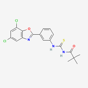 N-({[3-(5,7-dichloro-1,3-benzoxazol-2-yl)phenyl]amino}carbonothioyl)-2,2-dimethylpropanamide