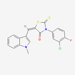 (5E)-3-(3-chloro-4-fluorophenyl)-5-[(1-methyl-1H-indol-3-yl)methylidene]-2-thioxo-1,3-thiazolidin-4-one