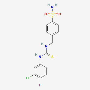 4-[({[(3-chloro-4-fluorophenyl)amino]carbonothioyl}amino)methyl]benzenesulfonamide