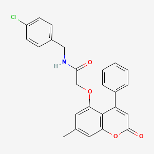 N-[(4-CHLOROPHENYL)METHYL]-2-[(7-METHYL-2-OXO-4-PHENYL-2H-CHROMEN-5-YL)OXY]ACETAMIDE