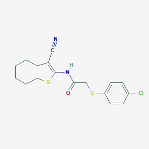 2-((4-chlorophenyl)thio)-N-(3-cyano-4,5,6,7-tetrahydrobenzo[b]thiophen-2-yl)acetamide