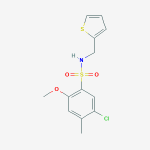 molecular formula C13H14ClNO3S2 B362891 [(5-Chloro-2-methoxy-4-methylphenyl)sulfonyl](2-thienylmethyl)amine CAS No. 853902-61-1