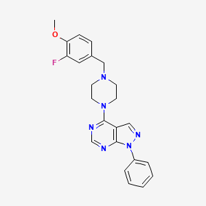 4-[4-(3-fluoro-4-methoxybenzyl)piperazin-1-yl]-1-phenyl-1H-pyrazolo[3,4-d]pyrimidine