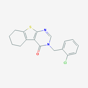molecular formula C17H15ClN2OS B362897 3-(2-chlorobenzyl)-5,6,7,8-tetrahydro[1]benzothieno[2,3-d]pyrimidin-4(3H)-one CAS No. 146070-98-6
