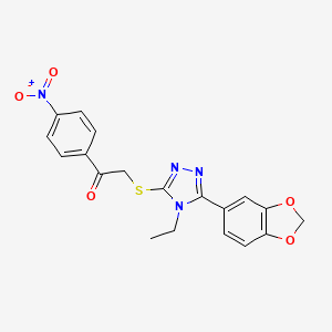 2-{[5-(1,3-benzodioxol-5-yl)-4-ethyl-4H-1,2,4-triazol-3-yl]thio}-1-(4-nitrophenyl)ethanone