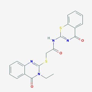 2-[(3-ethyl-4-oxo-3,4-dihydroquinazolin-2-yl)sulfanyl]-N-(4-oxo-4H-1,3-benzothiazin-2-yl)acetamide