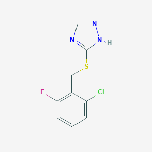 molecular formula C9H7ClFN3S B362899 5-[(2-chloro-6-fluorophenyl)methylsulfanyl]-1H-1,2,4-triazole CAS No. 339105-82-7