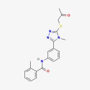 2-methyl-N-[3-[4-methyl-5-(2-oxopropylsulfanyl)-1,2,4-triazol-3-yl]phenyl]benzamide