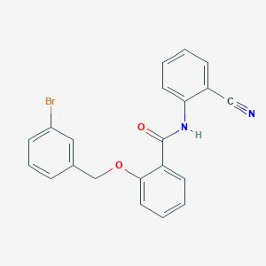 2-[(3-bromobenzyl)oxy]-N-(2-cyanophenyl)benzamide