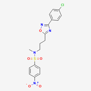 N-{3-[3-(4-chlorophenyl)-1,2,4-oxadiazol-5-yl]propyl}-N-methyl-4-nitrobenzenesulfonamide