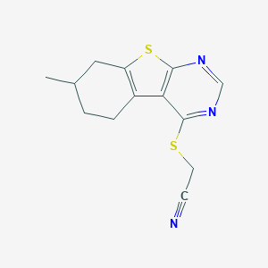 molecular formula C13H13N3S2 B362905 [(7-Methyl-5,6,7,8-tetrahydro[1]benzothieno[2,3-d]pyrimidin-4-yl)sulfanyl]acetonitrile CAS No. 446280-83-7