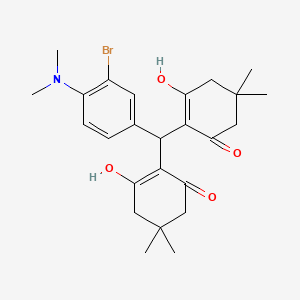 2-[[3-Bromo-4-(dimethylamino)phenyl]-(2-hydroxy-4,4-dimethyl-6-oxocyclohexen-1-yl)methyl]-3-hydroxy-5,5-dimethylcyclohex-2-en-1-one