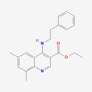 molecular formula C22H24N2O2 B362906 Ethyl 6,8-dimethyl-4-[(2-phenylethyl)amino]quinoline-3-carboxylate CAS No. 370854-65-2
