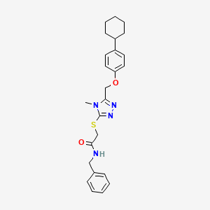 N-benzyl-2-({5-[(4-cyclohexylphenoxy)methyl]-4-methyl-4H-1,2,4-triazol-3-yl}thio)acetamide