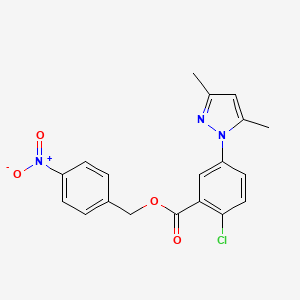 4-nitrobenzyl 2-chloro-5-(3,5-dimethyl-1H-pyrazol-1-yl)benzoate