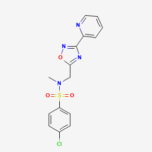 4-chloro-N-methyl-N-{[3-(2-pyridinyl)-1,2,4-oxadiazol-5-yl]methyl}benzenesulfonamide