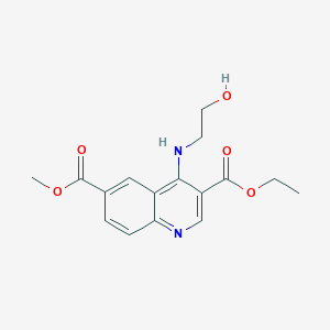 molecular formula C16H18N2O5 B362912 3-Ethyl 6-methyl 4-[(2-hydroxyethyl)amino]-3,6-quinolinedicarboxylate CAS No. 385388-17-0