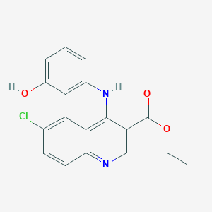 molecular formula C18H15ClN2O3 B362915 Ethyl 6-chloro-4-[(3-hydroxyphenyl)amino]quinoline-3-carboxylate CAS No. 450400-52-9