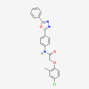 2-(4-chloro-2-methylphenoxy)-N-[4-(5-phenyl-1,3,4-oxadiazol-2-yl)phenyl]acetamide