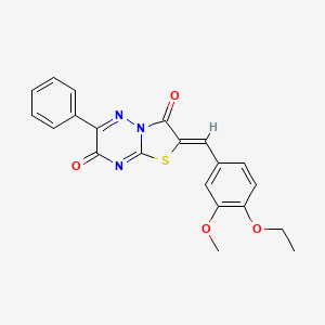 (2Z)-2-(4-ethoxy-3-methoxybenzylidene)-6-phenyl-7H-[1,3]thiazolo[3,2-b][1,2,4]triazine-3,7(2H)-dione