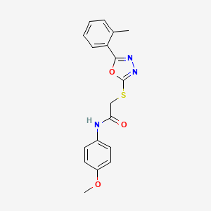 N-(4-methoxyphenyl)-2-[[5-(2-methylphenyl)-1,3,4-oxadiazol-2-yl]sulfanyl]acetamide