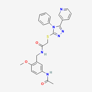 N-[5-(acetylamino)-2-methoxybenzyl]-2-{[4-phenyl-5-(3-pyridinyl)-4H-1,2,4-triazol-3-yl]thio}acetamide