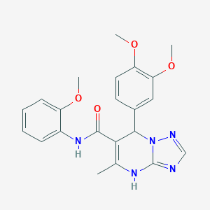 molecular formula C22H23N5O4 B362935 7-(3,4-dimethoxyphenyl)-N-(2-methoxyphenyl)-5-methyl-4,7-dihydro-[1,2,4]triazolo[1,5-a]pyrimidine-6-carboxamide CAS No. 540502-70-3