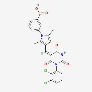 3-(3-{(E)-[1-(2,3-dichlorophenyl)-2,4,6-trioxotetrahydropyrimidin-5(2H)-ylidene]methyl}-2,5-dimethyl-1H-pyrrol-1-yl)benzoic acid