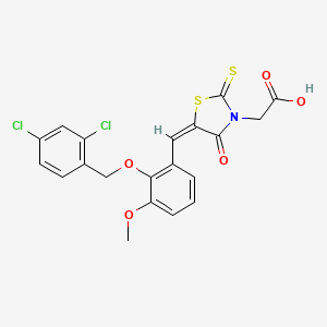 (5-{2-[(2,4-dichlorobenzyl)oxy]-3-methoxybenzylidene}-4-oxo-2-thioxo-1,3-thiazolidin-3-yl)acetic acid