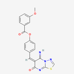 [4-[(E)-(5-imino-7-oxo-[1,3,4]thiadiazolo[3,2-a]pyrimidin-6-ylidene)methyl]phenyl] 3-methoxybenzoate