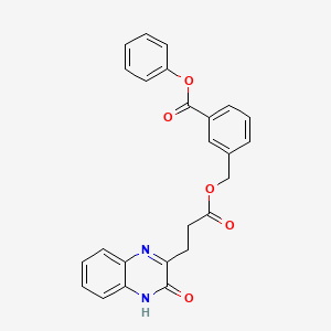 phenyl 3-({[3-(3-hydroxy-2-quinoxalinyl)propanoyl]oxy}methyl)benzoate