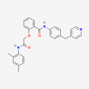 2-[2-(2,4-dimethylanilino)-2-oxoethoxy]-N-[4-(pyridin-4-ylmethyl)phenyl]benzamide