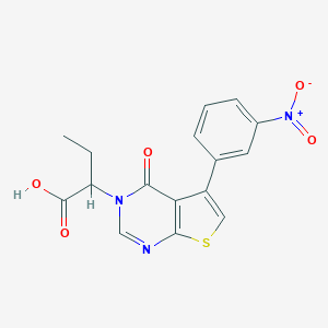 molecular formula C16H13N3O5S B362937 2-(5-{3-nitrophenyl}-4-oxothieno[2,3-d]pyrimidin-3(4H)-yl)butanoic acid CAS No. 446830-35-9