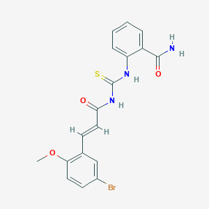 2-({[(2E)-3-(5-bromo-2-methoxyphenyl)prop-2-enoyl]carbamothioyl}amino)benzamide