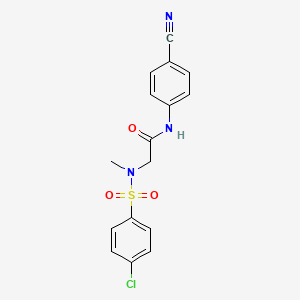 2-[(4-chlorophenyl)sulfonyl-methylamino]-N-(4-cyanophenyl)acetamide