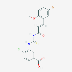 3-({[(2E)-3-(5-bromo-2-methoxyphenyl)prop-2-enoyl]carbamothioyl}amino)-4-chlorobenzoic acid