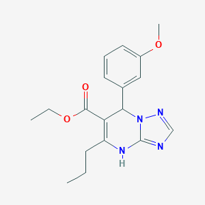 molecular formula C18H22N4O3 B362946 Ethyl 7-(3-methoxyphenyl)-5-propyl-4,7-dihydro[1,2,4]triazolo[1,5-a]pyrimidine-6-carboxylate CAS No. 685849-06-3