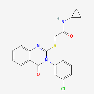 2-{[3-(3-chlorophenyl)-4-oxo-3,4-dihydro-2-quinazolinyl]thio}-N-cyclopropylacetamide