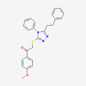 1-(4-methoxyphenyl)-2-{[4-phenyl-5-(2-phenylethyl)-4H-1,2,4-triazol-3-yl]thio}ethanone