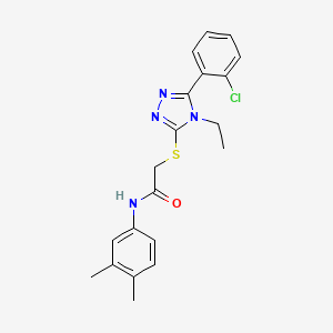 2-{[5-(2-chlorophenyl)-4-ethyl-4H-1,2,4-triazol-3-yl]sulfanyl}-N-(3,4-dimethylphenyl)acetamide