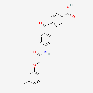 4-(4-{[(3-methylphenoxy)acetyl]amino}benzoyl)benzoic acid