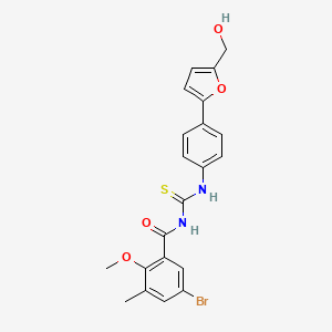 5-bromo-N-[({4-[5-(hydroxymethyl)-2-furyl]phenyl}amino)carbonothioyl]-2-methoxy-3-methylbenzamide