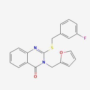 2-{[(3-FLUOROPHENYL)METHYL]SULFANYL}-3-[(FURAN-2-YL)METHYL]-3,4-DIHYDROQUINAZOLIN-4-ONE