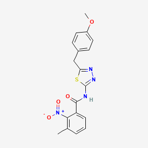 N-[5-(4-methoxybenzyl)-1,3,4-thiadiazol-2-yl]-3-methyl-2-nitrobenzamide